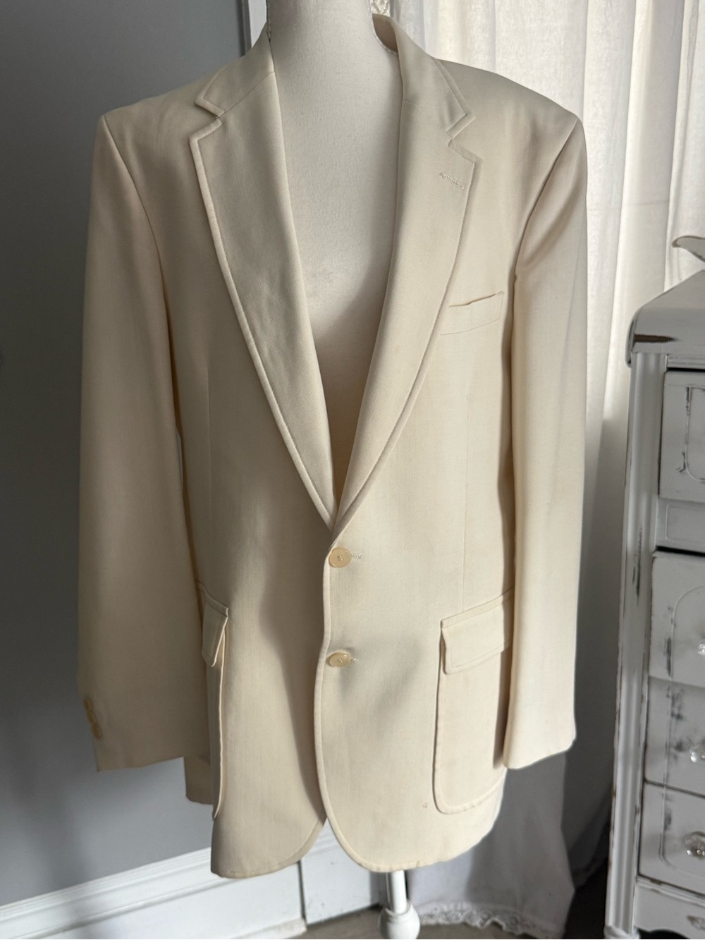 Vintage IZOD Lacoste Men’s Cream Blazer Sport Coat Crocodile Preppy Jacket - Picture 6 of 6